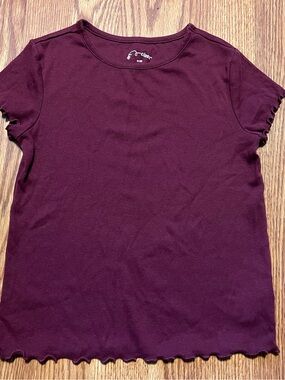 art class Short Sleeve Ribbed Tee in Plum size medium (8)